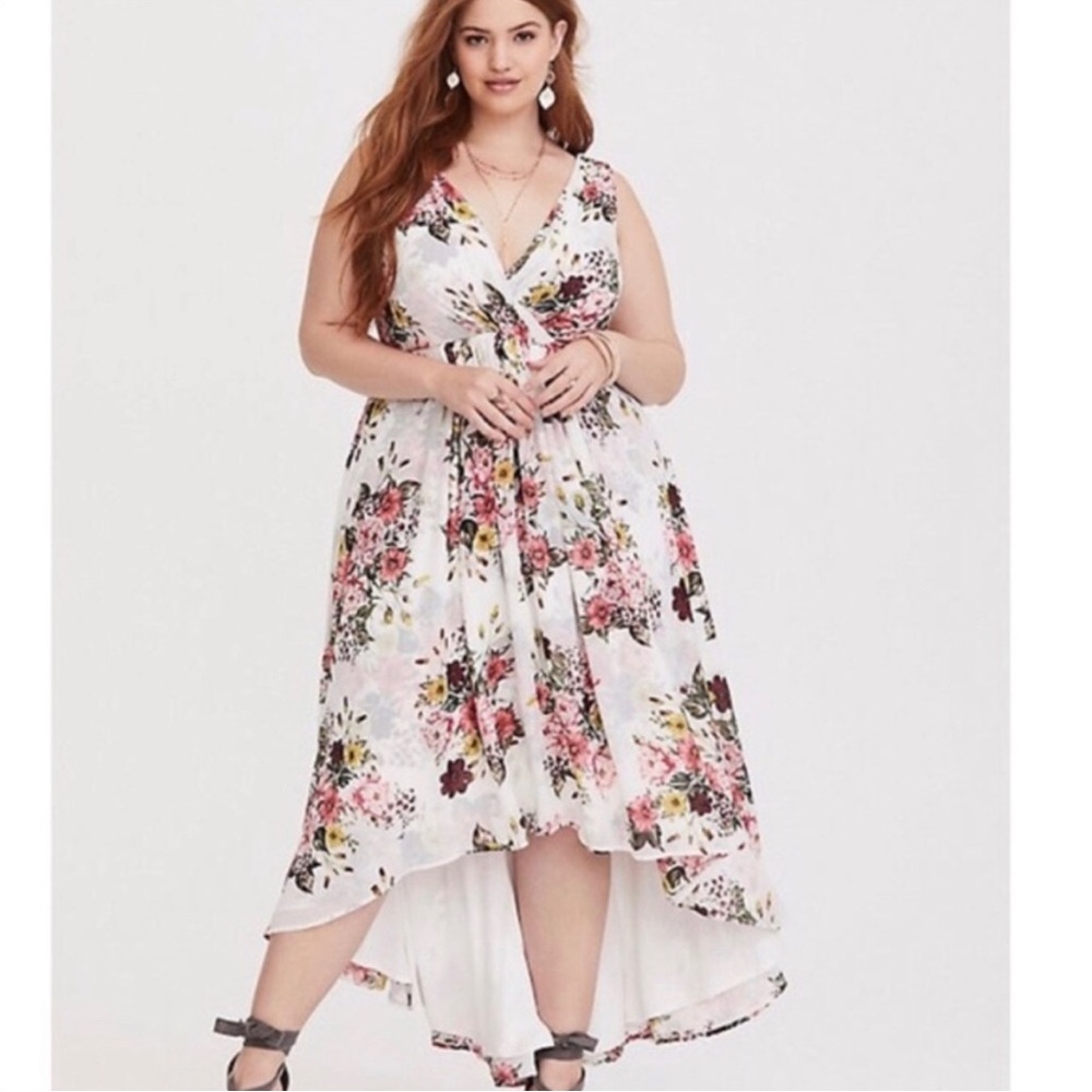 Torrid Floral Hi Low Party Dress